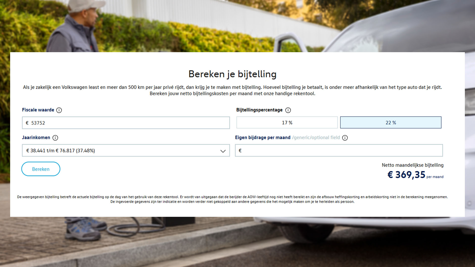 Voorbeeld berekening bijtelling 2025